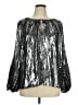 Jade 100% Polyester Metallic Silver Long Sleeve Blouse Size 1X - photo 1