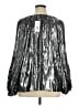 Jade 100% Polyester Metallic Silver Long Sleeve Blouse Size 1X - photo 2