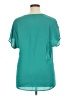 Pleione 100% Polyester Teal Short Sleeve Blouse Size XL - photo 2