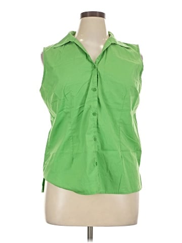 Basic Editions Sleeveless Button-Down Shirt (view 1)