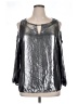 Peter Nygard 100% Polyester Metallic Silver 3/4 Sleeve Blouse Size 14 - photo 1