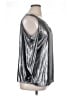 Peter Nygard 100% Polyester Metallic Silver 3/4 Sleeve Blouse Size 14 - photo 4