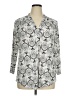 JM Collection Paisley Silver 3/4 Sleeve Blouse Size XL - photo 1