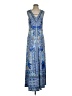 One World Paisley Blue Casual Dress Size S - photo 1