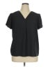 Hilary Radley 100% Polyester Black Short Sleeve Blouse Size XL - photo 1
