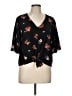 Lush Floral Black 3/4 Sleeve Blouse Size L - photo 1