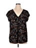 DR2 100% Polyester Black Short Sleeve Blouse Size XL - photo 1