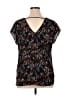 DR2 100% Polyester Black Short Sleeve Blouse Size XL - photo 2