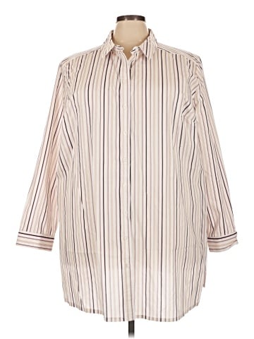 Roaman's 3/4 Sleeve Button-Down Shirt (view 1)
