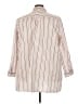 Roaman's Stripes Ivory 3/4 Sleeve Button-Down Shirt Size 30W - photo 2