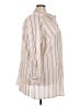 Roaman's Stripes Ivory 3/4 Sleeve Button-Down Shirt Size 30W - photo 4