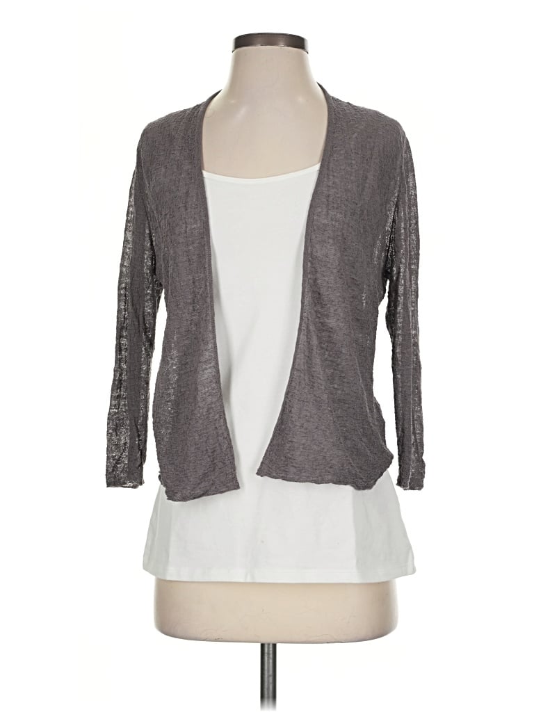 Pre-owned Eileen Fisher Cardigan Sweater In Gray