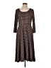 Max Studio Houndstooth Brown Casual Dress Size L - photo 1