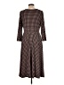 Max Studio Houndstooth Brown Casual Dress Size L - photo 2