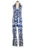 AaKaa 100% Rayon Paisley Blue Jumpsuit Size L - photo 1