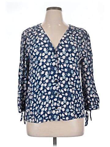 Madewell Tie-Sleeve Button-Down Top in French Floral (view 1)