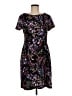 Connected Apparel Print Black Casual Dress Size 6 - photo 1