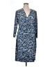 Kasper Print Blue Casual Dress Size XL - photo 1