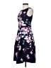 Eliza J 100% Polyester Floral Blue Black Casual Dress Size 0 - photo 5