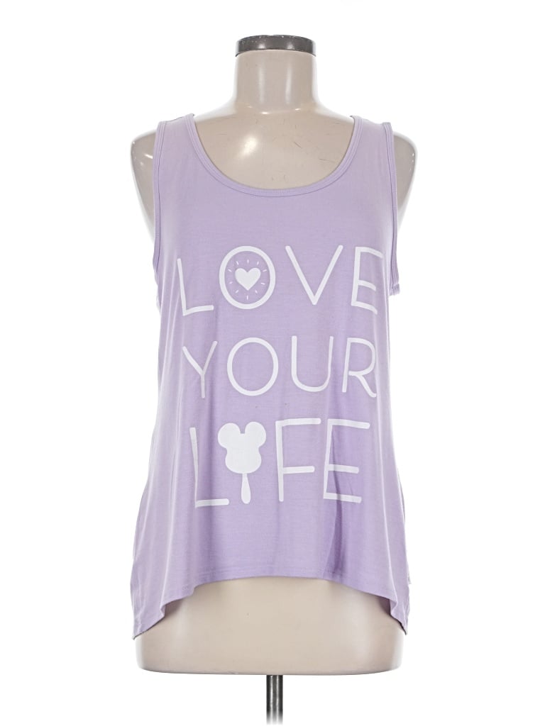Pre-owned Disney Parks Tank Top Purple Strapless Neckline Tops