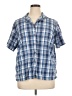 Erika Plaid Blue Short Sleeve Button-Down Shirt Size 1X - photo 1