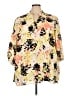 Boutique + 100% Polyester Floral Yellow 3/4 Sleeve Blouse Size 3X Plus - photo 1