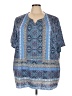 Catherines Blue Short Sleeve Blouse Size 4X - photo 1