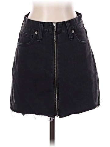 Madewell Rigid Denim A-Line Mini Skirt in Lunar Wash (view 1)