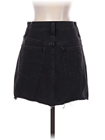 Madewell Rigid Denim A-Line Mini Skirt in Lunar Wash (view 2)