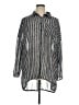 Torrid 100% Polyester Stripes Silver 3/4 Sleeve Blouse Size 1X Plus (1) - photo 1