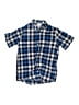 Old Navy Checkered-gingham Blue Short Sleeve Button-Down Shirt Size 10 - 12 - photo 1