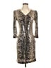 Cache 100% Nylon Animal Print Silver Cocktail Dress Size 4 - photo 1