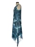 One World Paisley Blue Cocktail Dress Size S - photo 5