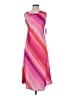 DKNY 100% Polyester Graphic Stripes Ombre White Pink Casual Dress Size 2 (petite) - photo 1