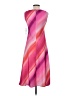 DKNY 100% Polyester Graphic Stripes Ombre White Pink Casual Dress Size 2 (petite) - photo 2