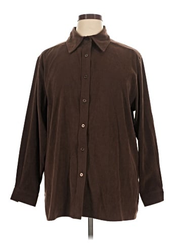 Denim & Co Long Sleeve Button-Down Shirt (view 1)