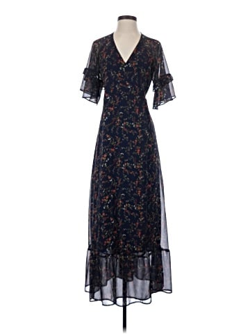 Madewell Vervain Ruffle-Sleeve Wrap Dress in Moonless Floral (view 1)