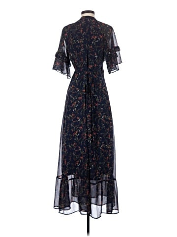 Madewell Vervain Ruffle-Sleeve Wrap Dress in Moonless Floral (view 2)
