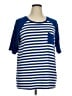 Torrid Stripes Blue Short Sleeve T-Shirt Size 1X (1) - photo 1