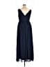 BHLDN 100% Polyester Solid Blue Cocktail Dress Size 18 - photo 2