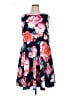 Eliza J Floral Blue Casual Dress Size 16 - photo 1