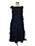 JS Collections 100% Polyester Solid Color Block Blue Cocktail Dress Size 8 - photo 1