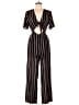 Lush 100% Polyester Stripes Black Jumpsuit Size M - photo 1
