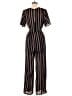 Lush 100% Polyester Stripes Black Jumpsuit Size M - photo 2