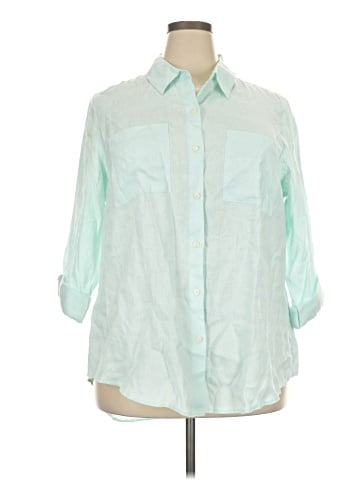 Lord & Taylor 3/4 Sleeve Button-Down Shirt (view 1)
