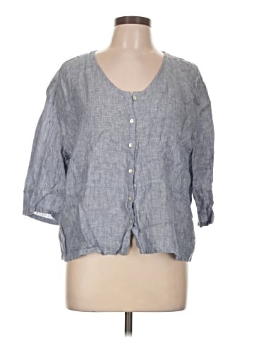 Sigrid Olsen 3/4 Sleeve Button-Down Shirt (view 1)