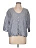 Sigrid Olsen 100% Linen Gray 3/4 Sleeve Button-Down Shirt Size L - photo 1