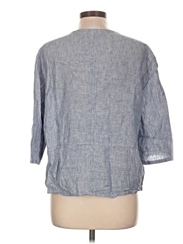 Sigrid Olsen 3/4 Sleeve Button-Down Shirt (view 2)