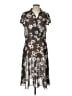 MSK 100% Polyester Print Gray Casual Dress Size 12 - photo 1