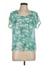 Kirra 100% Polyester Teal Short Sleeve Blouse Size L - photo 1